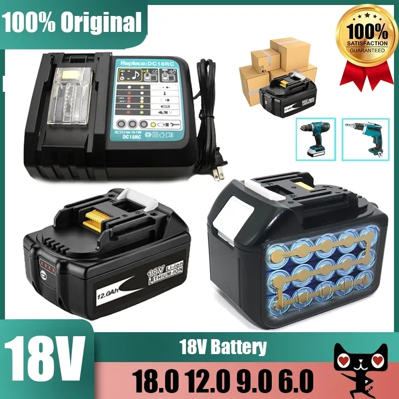 46 Battery 18v for makita BL1860 BL1850B BL1850 BL1840 BL1830 screwdriver battery & charger 18v Replacement Power Tool Batteries