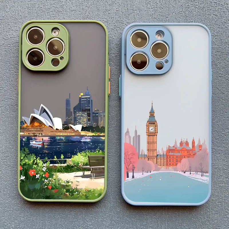 

World Renowned Architecture Landscape Phone Case For iPhone 16 15 Pro Max 14 13 12 11 Pro Max Mini X XS XR 7 8 Plus SE2 Covers