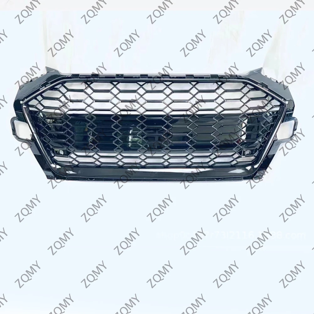 With/Logo For Audi A4/A4L/S4 2020 2021 2022-2024 Car Front Bumper Grille Centre Panel Styling Upper Grill (Modify For RS4 style)