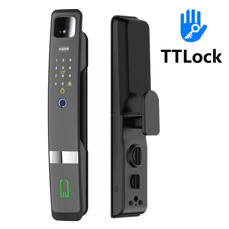 Face Recognition Smart Door Lock, WiFi Fingerprint Digital Door Lock, cartão de senha, Keyless