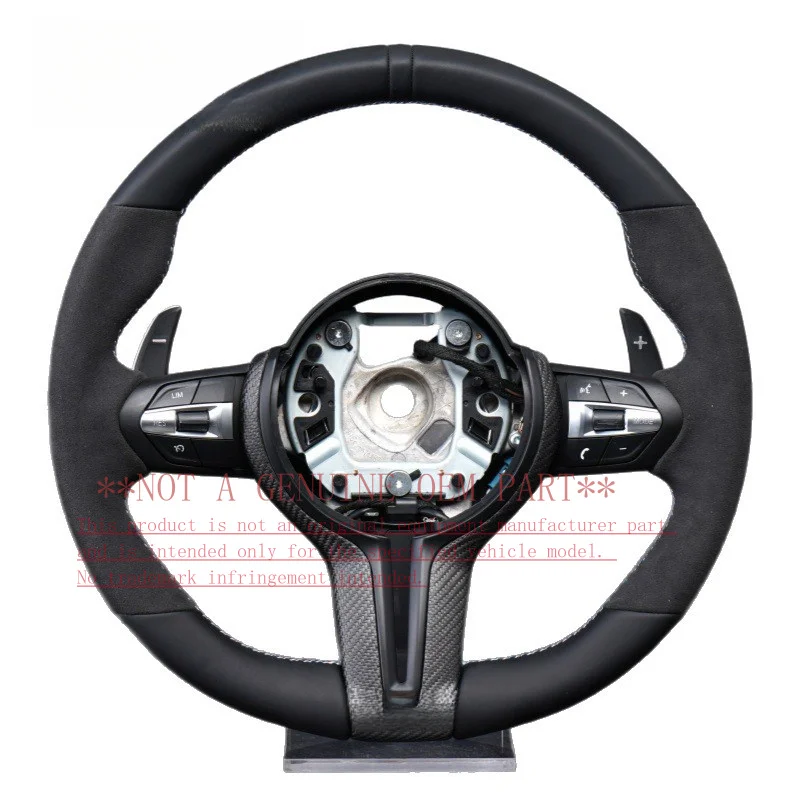 For Bmw MP Matte Carbon Fiber Suede Steering Wheel F10 F15 F20 F25 F30 F01 E70 E71 E90 Steering Wheel Horn Cover Decorative
