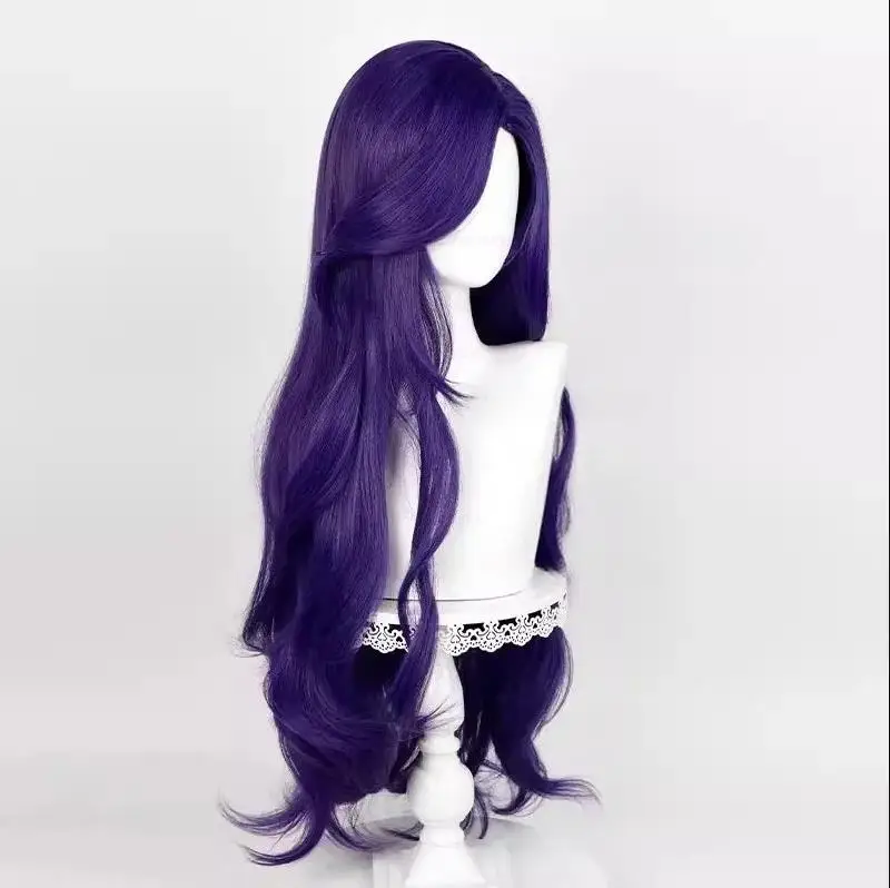 Rarity Cosplay Wig Long Curly Wave Wig Dark Purple Wig Cosplay Anime Cosplay Wigs Heat Resistant Synthetic Wigs image 2