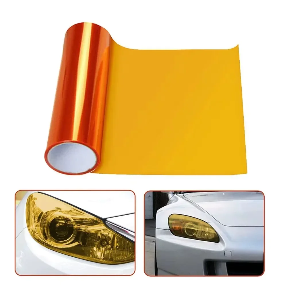 30x200cm Amber Orange light film Car Fog Light Headlight Taillight Tint Vinyl Film Sheet Sticker Auto Body Film Cover Styling