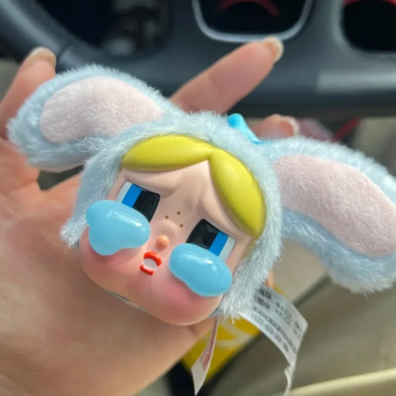 Original Blind Box Crybaby×Powerpuffgirl Mysterious Box Of Flying Little Girl Cop Series Rubber Face Doll Pendant Toy Gift