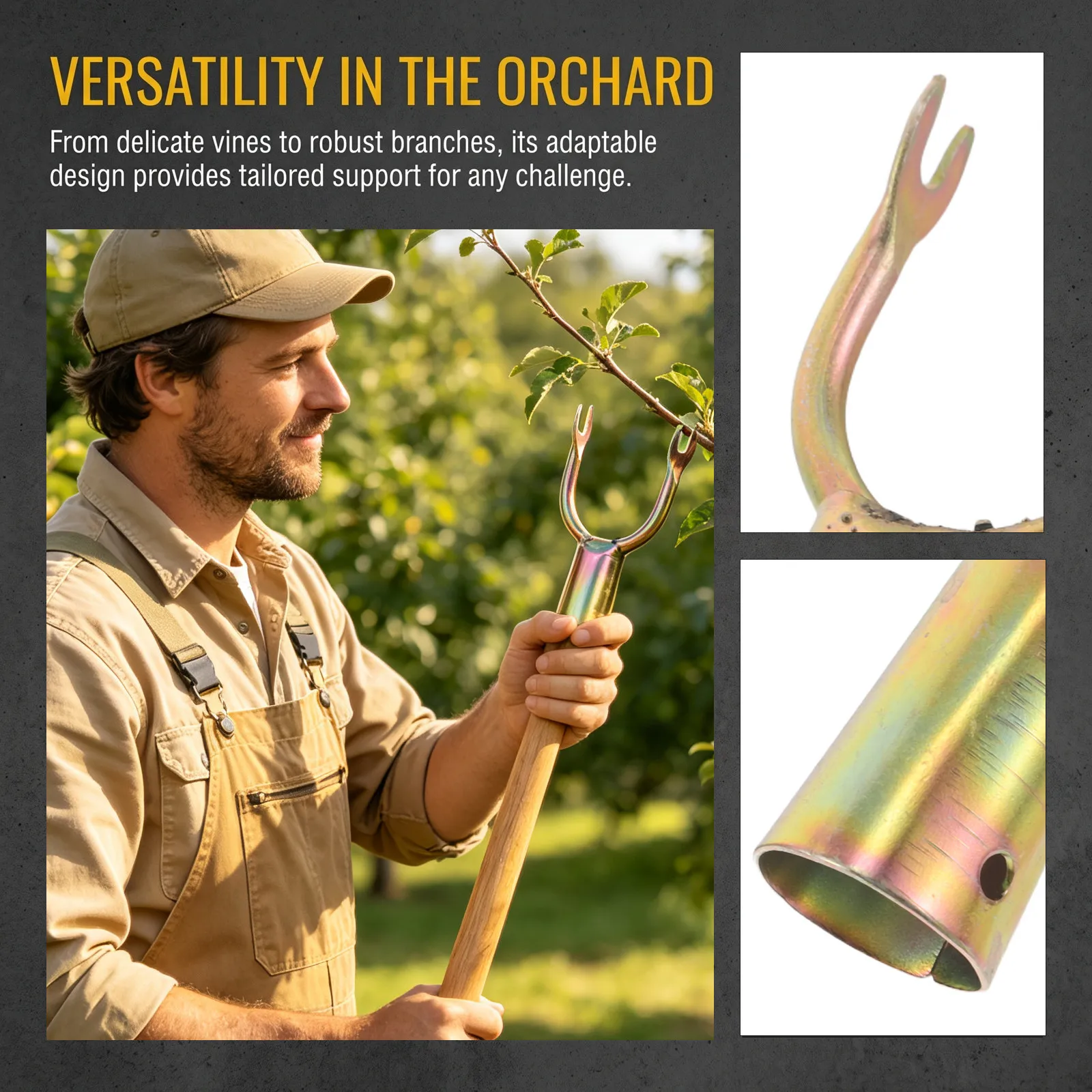 8Pcs Fruit Tree Branch Support Fork Metal Y Shape Tree Crutch Orchard Limb Stabilizer Heavy Branch Brace Install Fits 0.8