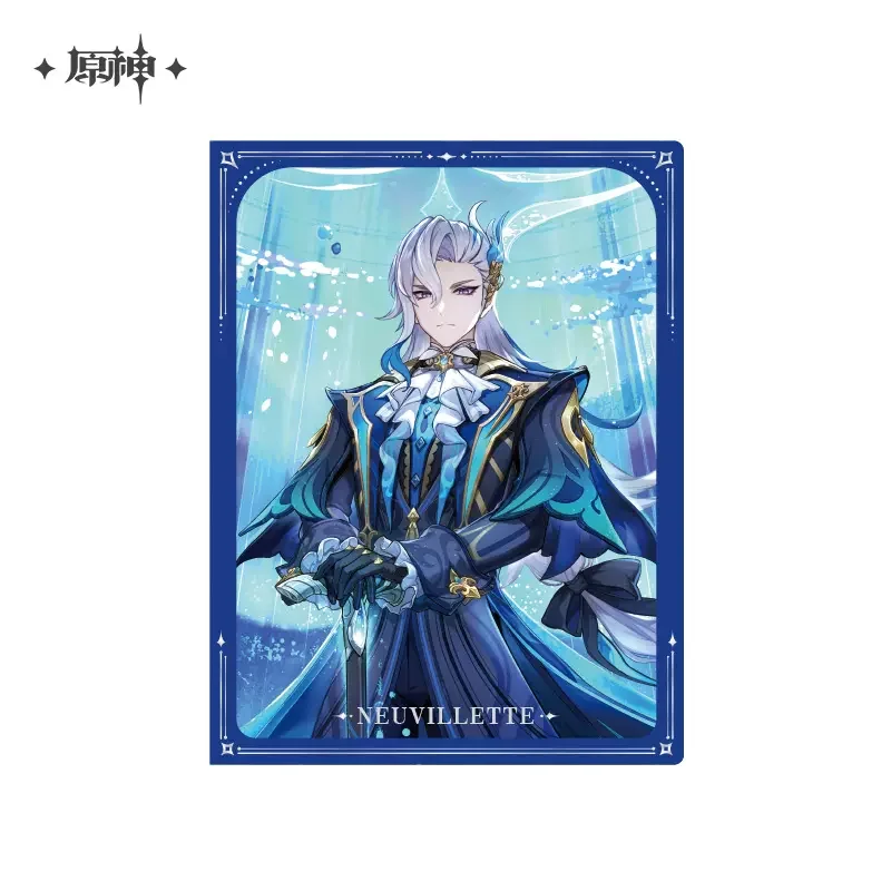 Sunsyea officiële Genshin Impact Merch van miHoYo Neuvillette-serie kleurenbordkaarten onderzetter broche armband spiegel