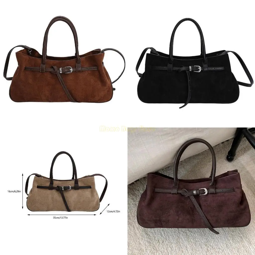 

X90D Модная замшевая сумка с регулируемым ремешком и верхней ручкой, большое пространство для хранения, стильный повседневный