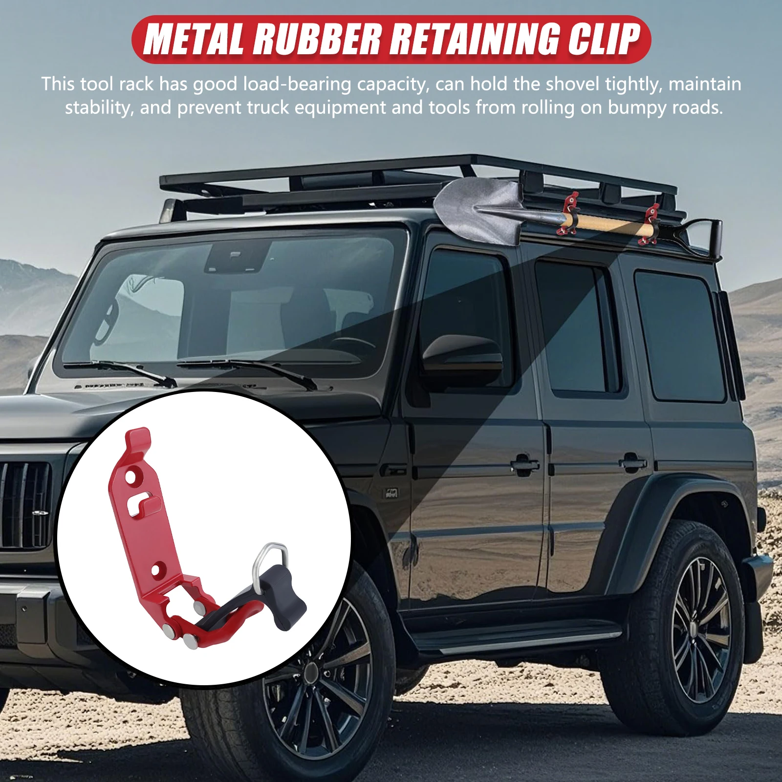 Off-Roaders Shovel Mount Roof Rack Accessory Heavy Duty Zinc Alloy Axe Holder for Truck Boat Camping Gear Durable
