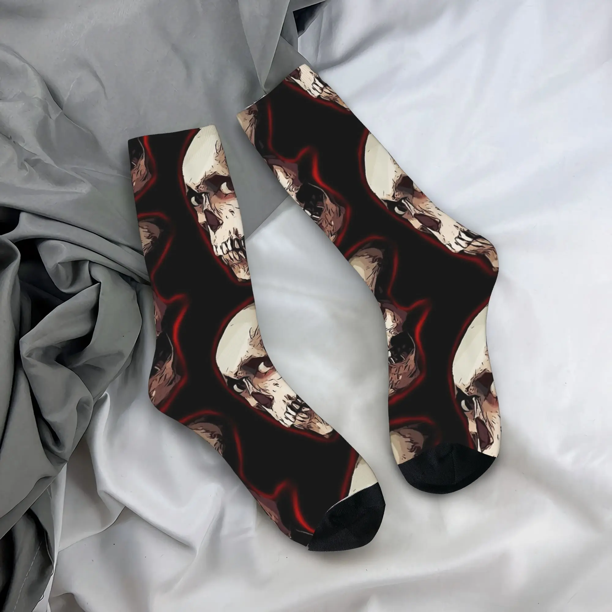 

Носки в стиле ретро с черепом, зимние чулки для отдыха, унисекс, мужские средние мягкие носки, носки для бега с принтом, против пота