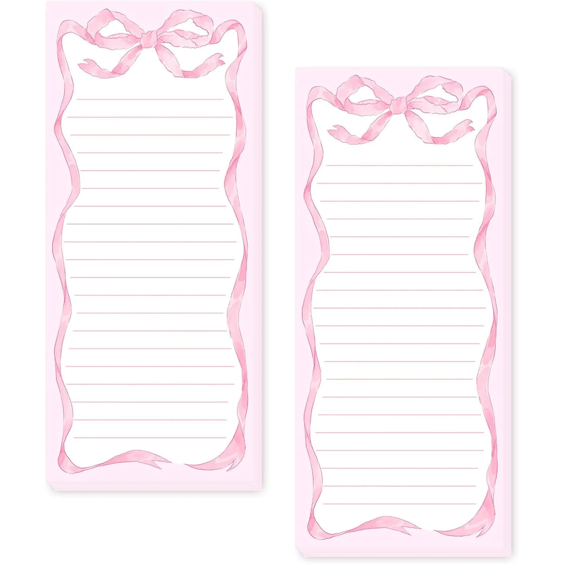 60 Blatt 1 Stück rosa Schleife Coquette magnetische Notizblöcke To Do List Pad Lebensmittelgeschäft Einkaufsliste Notizblock für Zuhause Küche Kühlschrank Dekor – Detail 1
