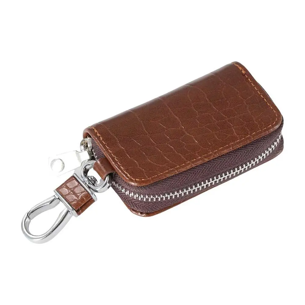 

Square Crocodile pattern Keychain PU Leather With Keyring Zipper Key Case Bag Key Bag Case Car Key Wallets Car Key Case