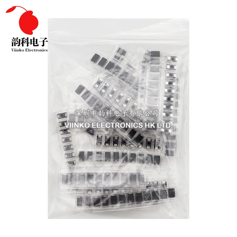 200pcs/lot SMD Diode Assorted Kit M1 M4 M7 SS14 SS24 SS34 SS210 SS510 RS1M US1M ES1M 20ValuesX10pcs Electronics SMA Diodes Set