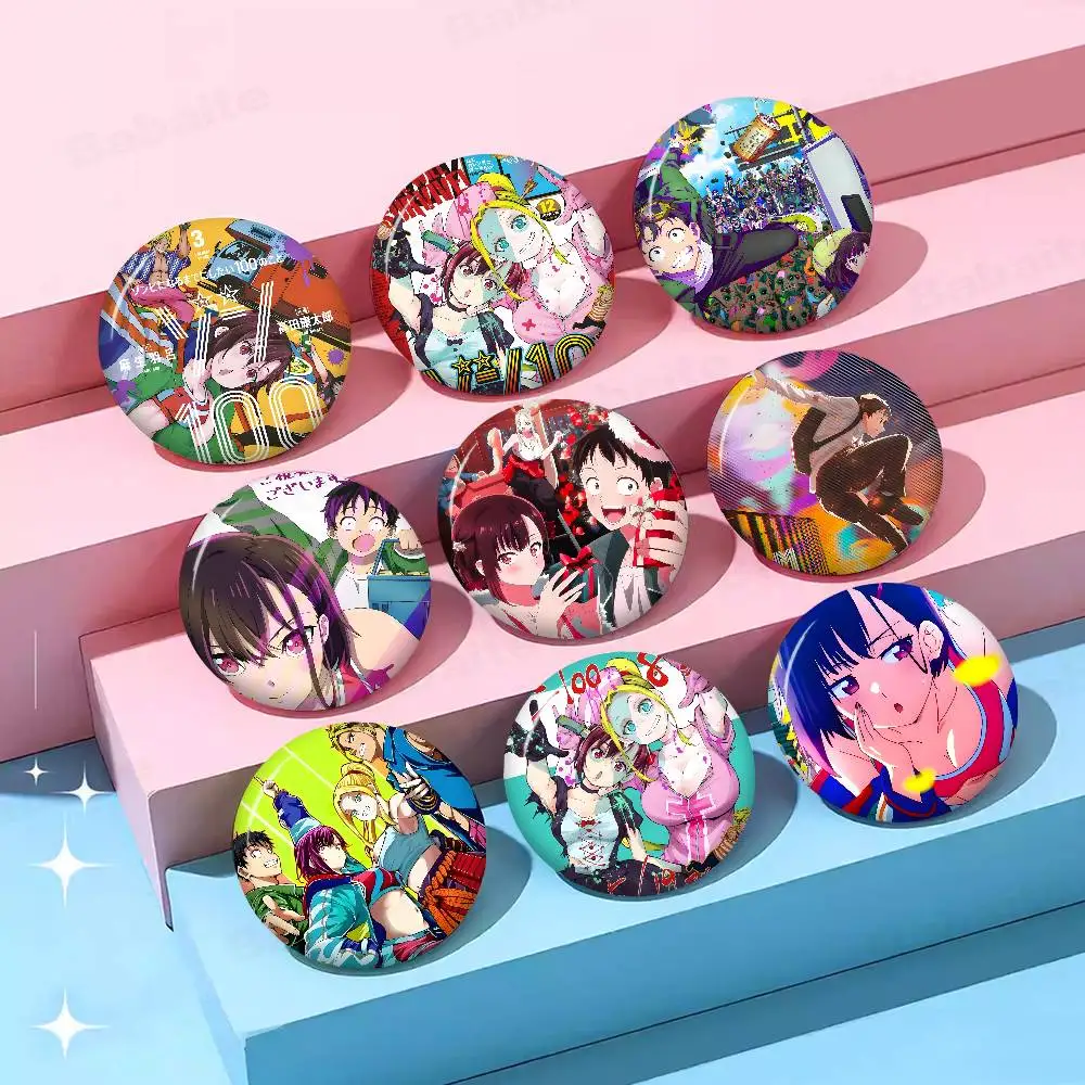 Zombie Anime Z-Zom 100: B-Bucket L-List O-F T-The D-Dead Photo Brooches Creative Round Badge Gifts Pins 32/44/58mm