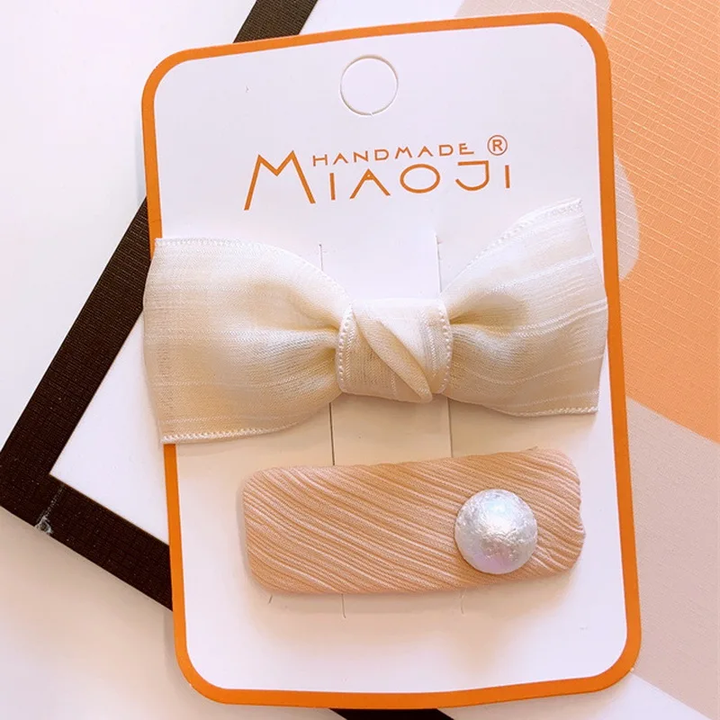 2 teile/satz Mädchen Stoff haarspangen mädchen Baby niedlichen Bogen haarspange Kinder Blumen haarklammer Spitze Stickerei Haarnadeln und Clips Haarschmuck – Detail 9