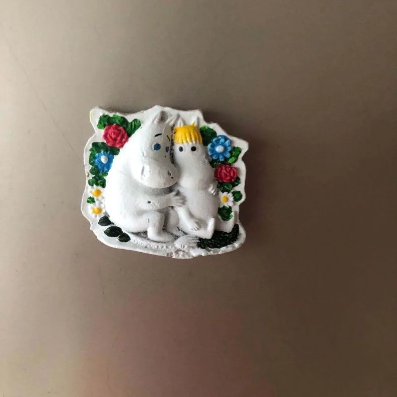 

Hot Kawaii Anime Moomins Series Resin Refrigerator Magnet Cartoon Character Creativity 3D Refrigerator Magnet Household Goods