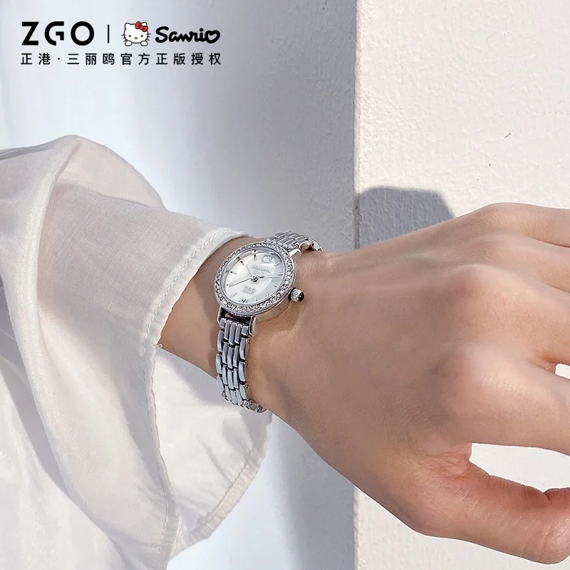 ZGO x Hello Kitty Sanrio Lady Watch for Junior High School Students Light Luxury Design Sense Waterproof Quartz Watch Gift 286