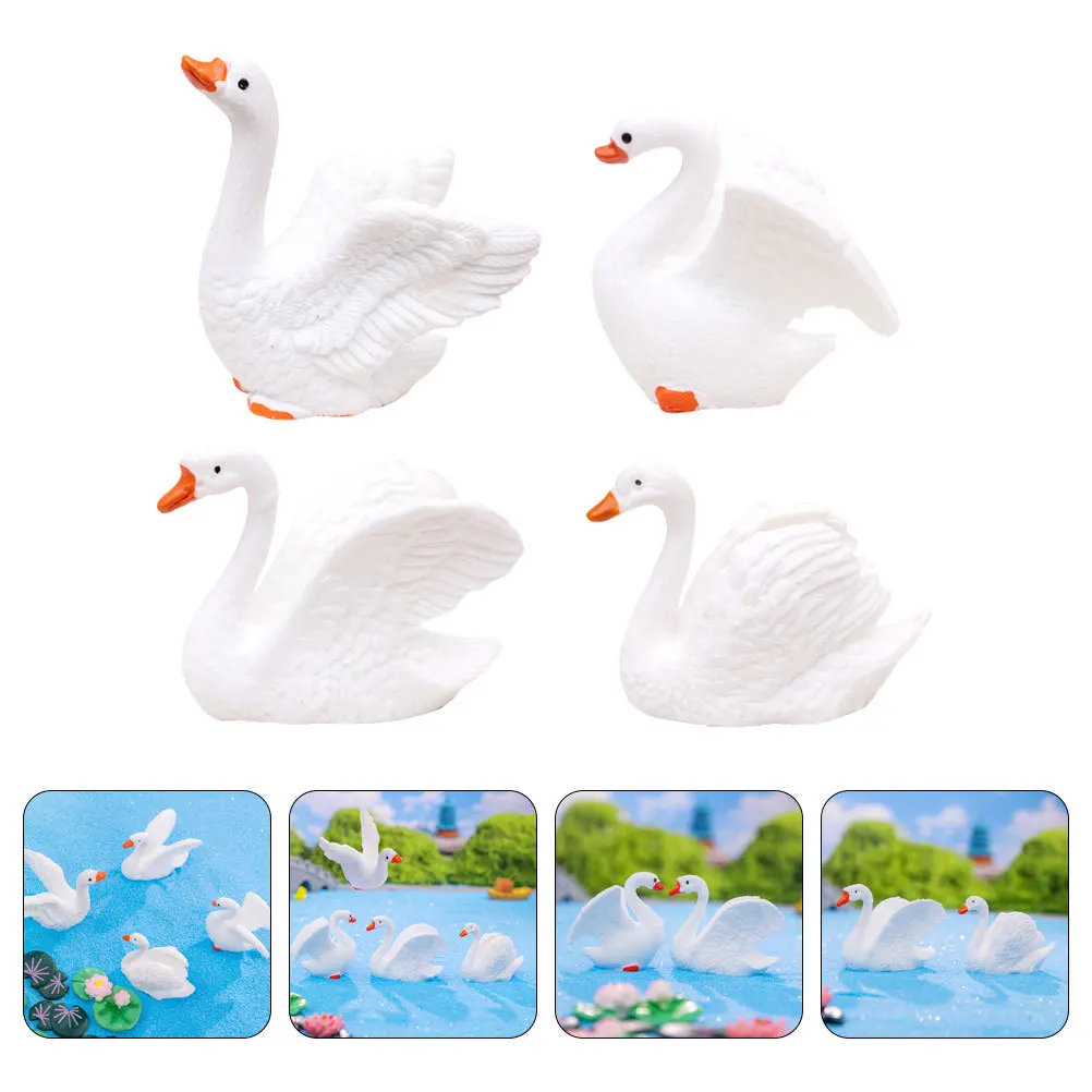 

12Pcs Petite Swan Ornament Resin Crafted Garden Decor Suitable for Lawn Yard Balcony Desktop Outdoor Decoration Adorable Look