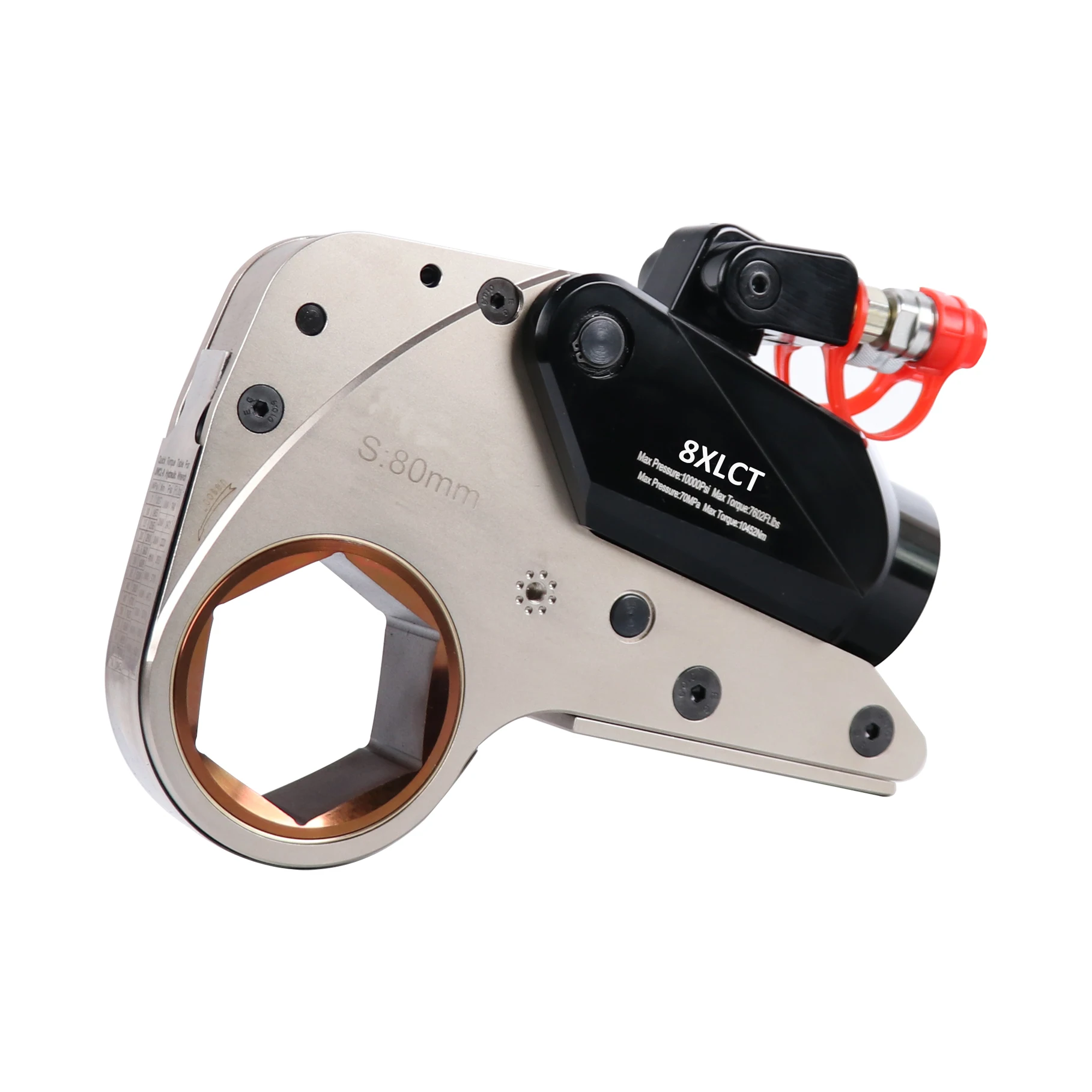 244Nm to 10452Nm Hytorc Equivalent Low Profile Hexagonal  Hollow Hydraulic Torque Wrench