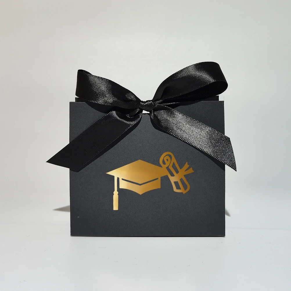 Cajas de dulces con tapa de purpurina dorada, caja de favores de fiesta de graduación, decoraciones de regalo, caja de Chocolate para suministros de