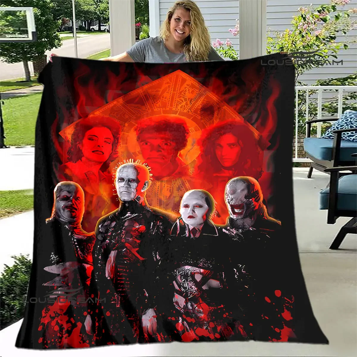 hellraiser horror movie printed blanket children warm beautiful flannel soft and comfortable home travel blanket birthday gift