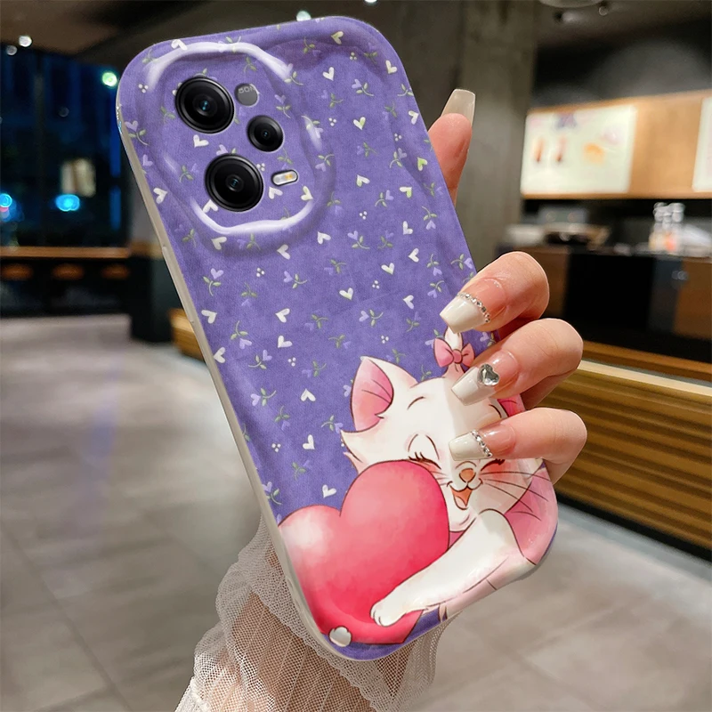 Disney Marie Cat For Xiaomi Redmi Note 13 12S 12 11S 11 10 9 8 10A 9T 9C A2 A1 Pro Plus Max Wave Oil Phone Case Shockproof