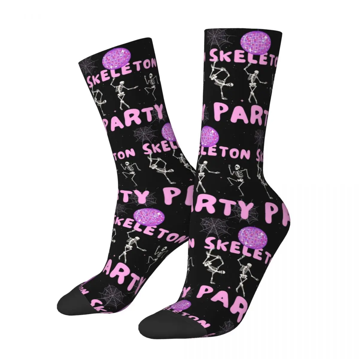 Preppy Skeleton Party Socks Harajuku Sweat Absorbing Stockings All Season Long Socks Accessories for Unisex Birthday Present