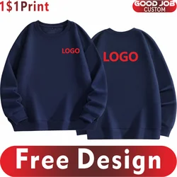 Winter Mannen Vrouwen Fluwelen Warme Sweatshirt Custom Logo Bedrijf Persoonlijke Ronde Hals Pullover Print Design Mode Trui Borduurwerk