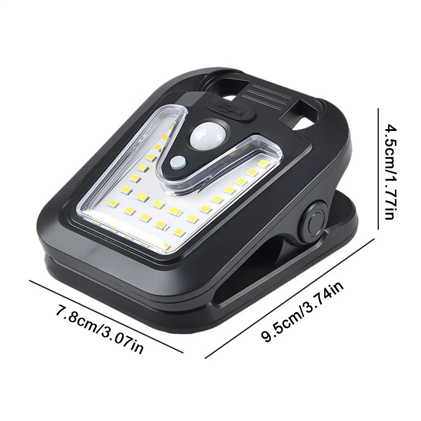 أضواء استشعار الحركة الشمسية في الهواء الطلق مع شحن USB، مقاوم للماء 4-وضع كليب على مصباح للحديقة، الفناء، المسار، الدرج، سطح السفينة #6