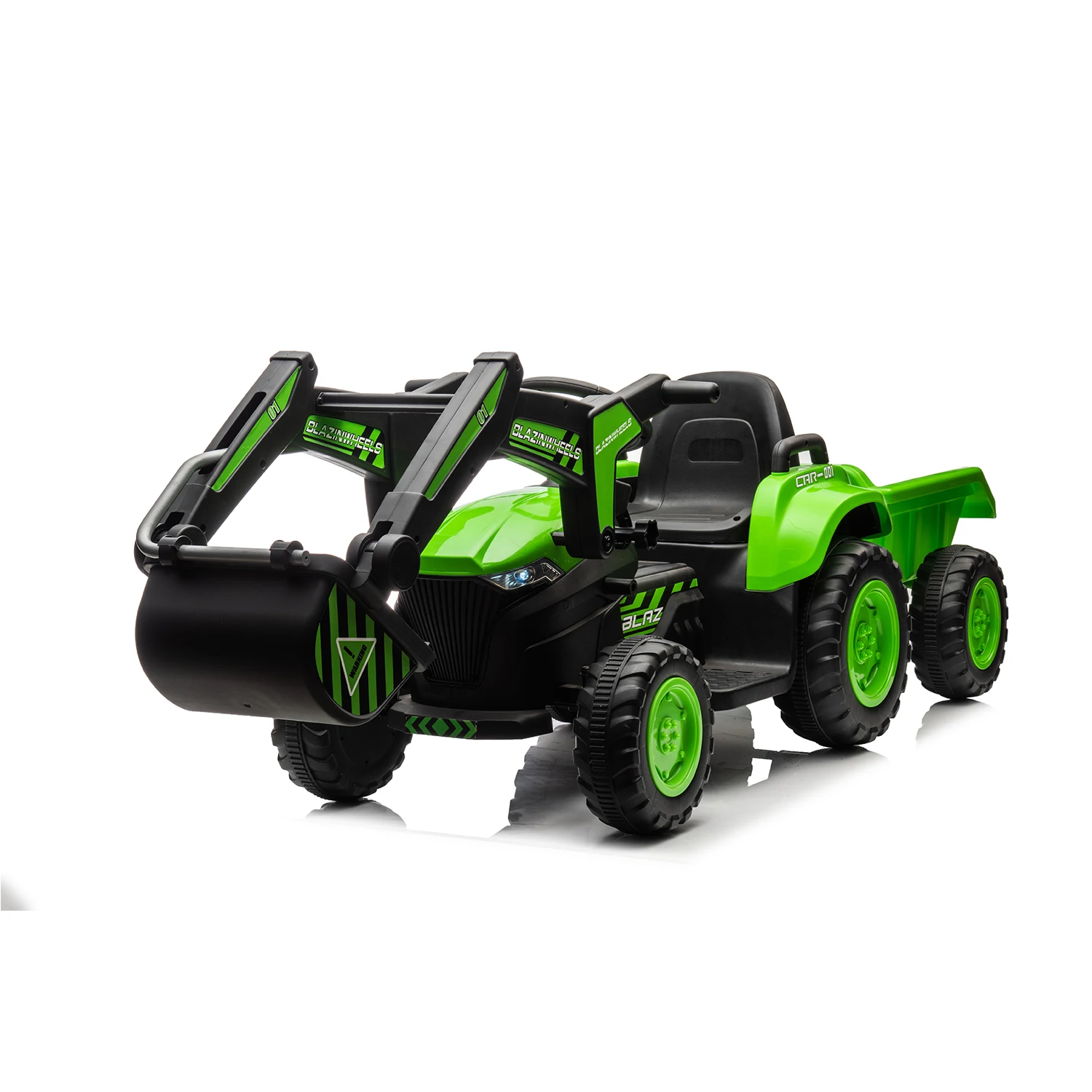 Véhicules électriques de tracteur d'excavatrice pour enfants avec télécommande, pelle, lumières LED, musique, jouet de voiture pour garçons et filles