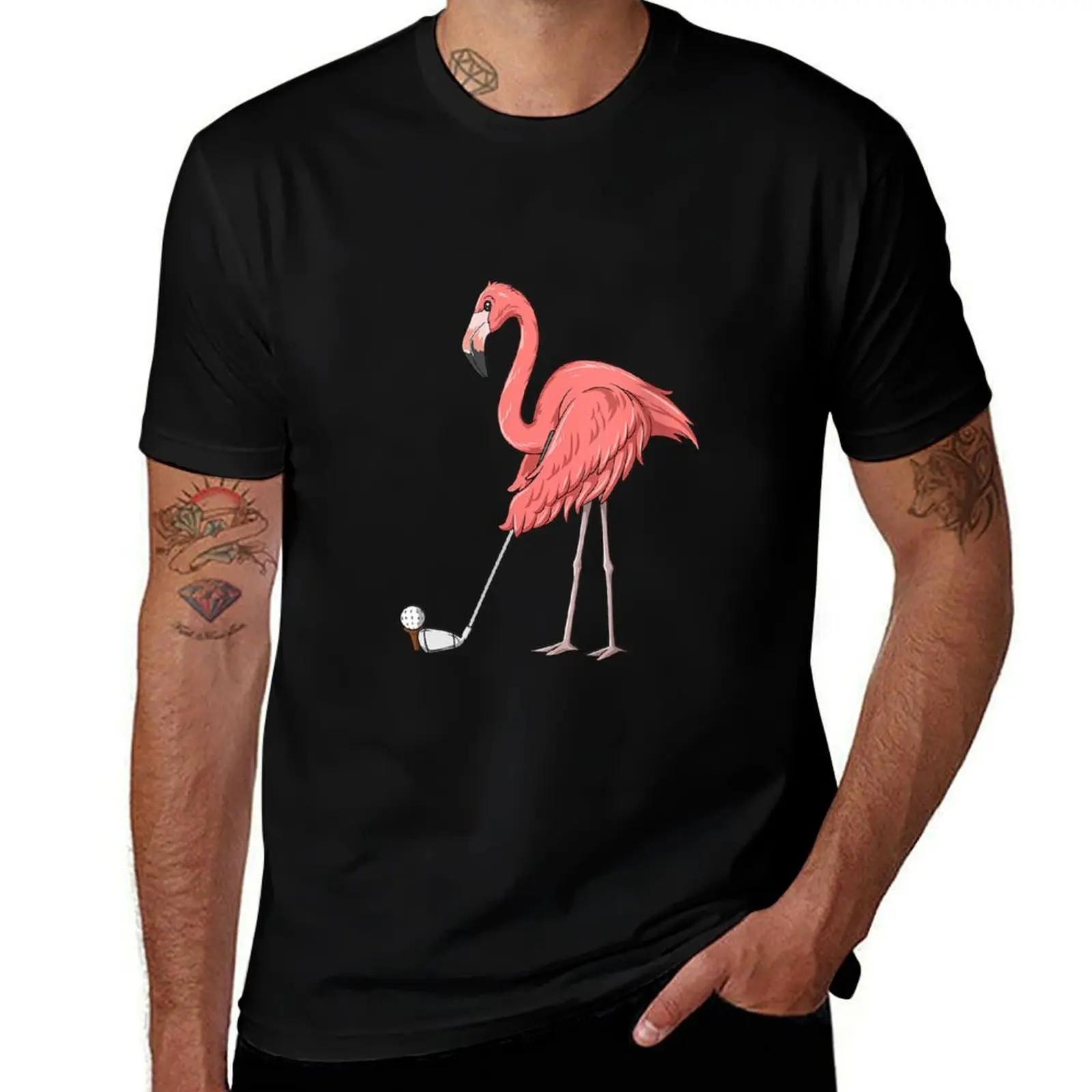 Womens Flamingo Golf Flamingo Playing Golf Golfer T-Shirt man t shirts cotton funny t shirts man T-Shirt