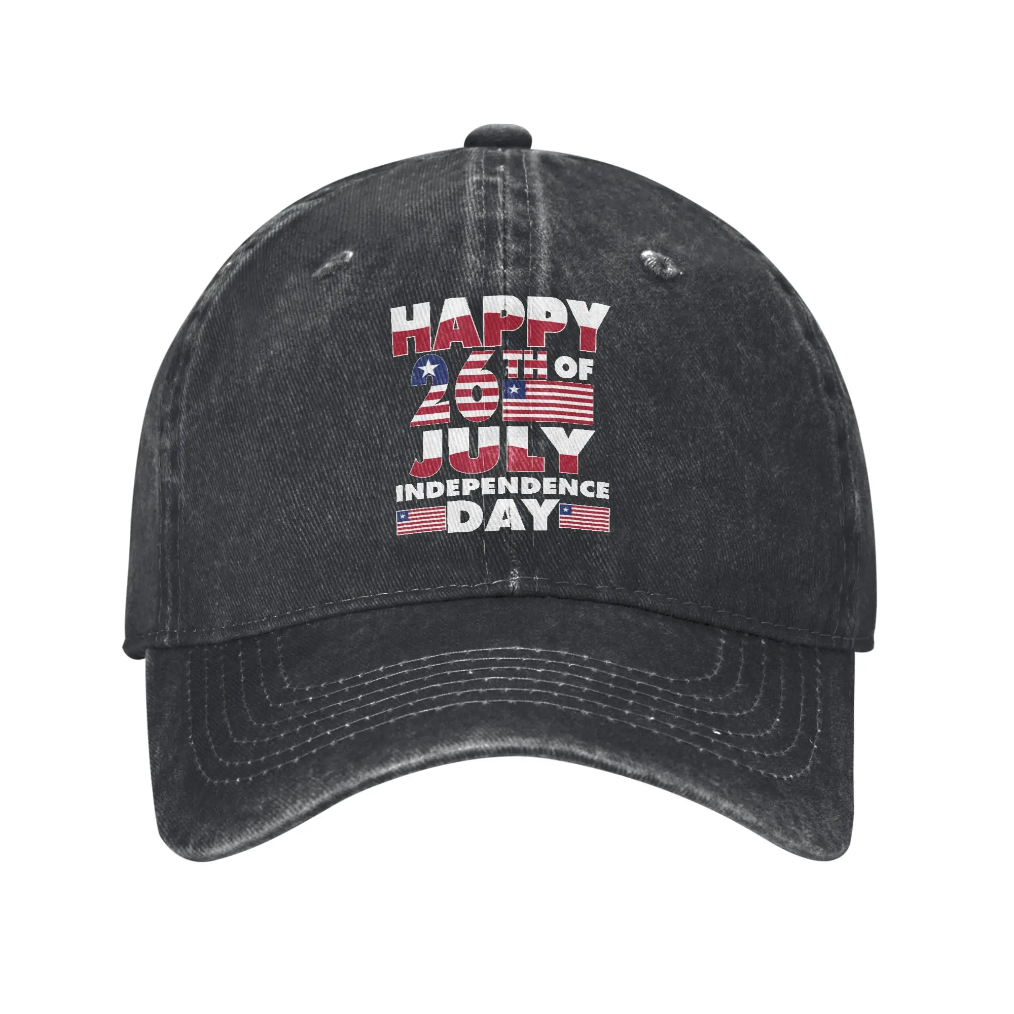 Happy National Independence Day Love Liberia Flag July 26 Baseball Cap Distressed Denim Sun Cap Summer Adjustable Caps Hat