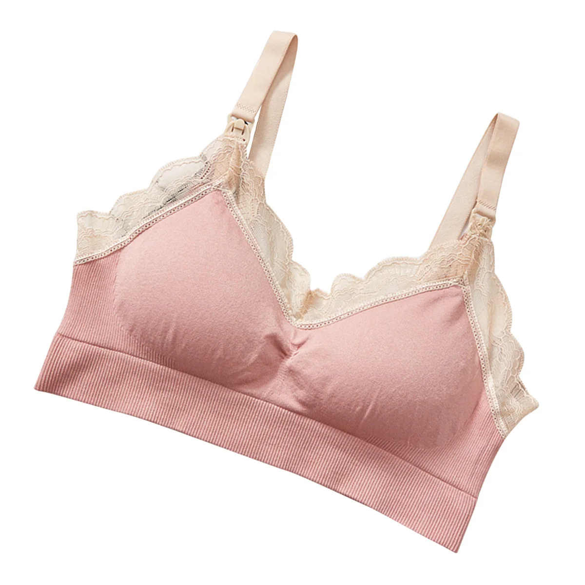 1Pcs Wireless Bra Full Coverage Push Up Elegant for Pregnant Comfortable Pink Size Xl Bras