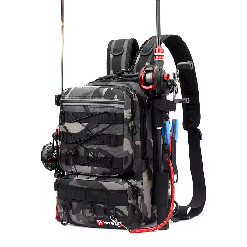 Outdoor Backpack Sport Fishing Bag Large Capacity Backpack Crossbody Bag Camouflage Tactical Pack Y447