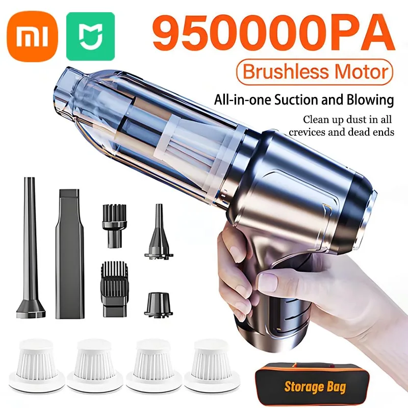 Xiaomi Mijia Car Vacuum Cleaner Portable Wireless Vacuum Clean 950000pa Strong  Suction Handheld Vacuum Clean Powerful For Home