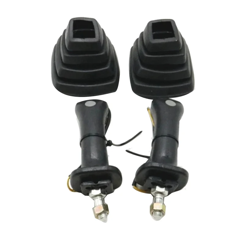 1Set L + R Joystick ekskavator Assy gear Handle dengan penutup debu untuk Rexroth Yuchai LOVOL Longgong-Revo 55/60/65/75-8/80