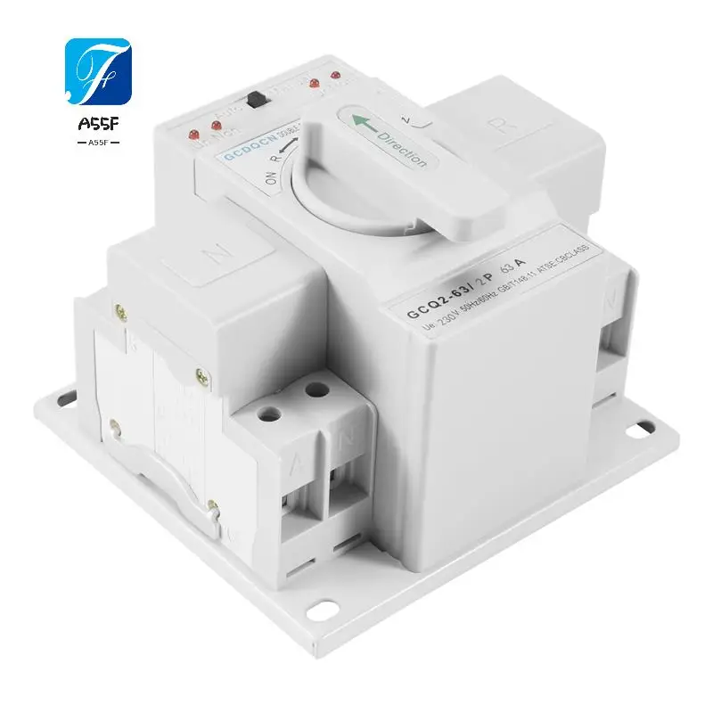 

A55F-Dual Power Automatic Transfer Switch 2P63A Switch Gear Switch Cb Class Ats Home Single Phase 220V