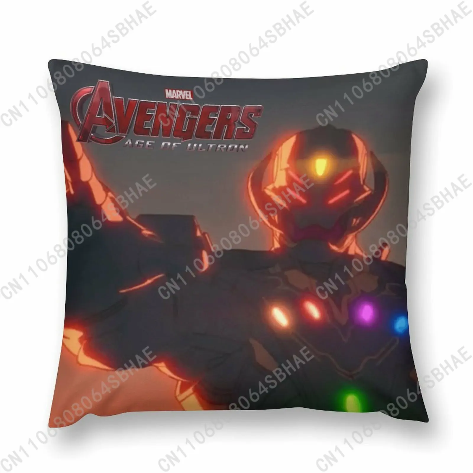 

Marvel Ultron Custom Pattern Short Plush Pillow Cover Soft Short Fur Cushion Living Room Personalized Decor Cosplay