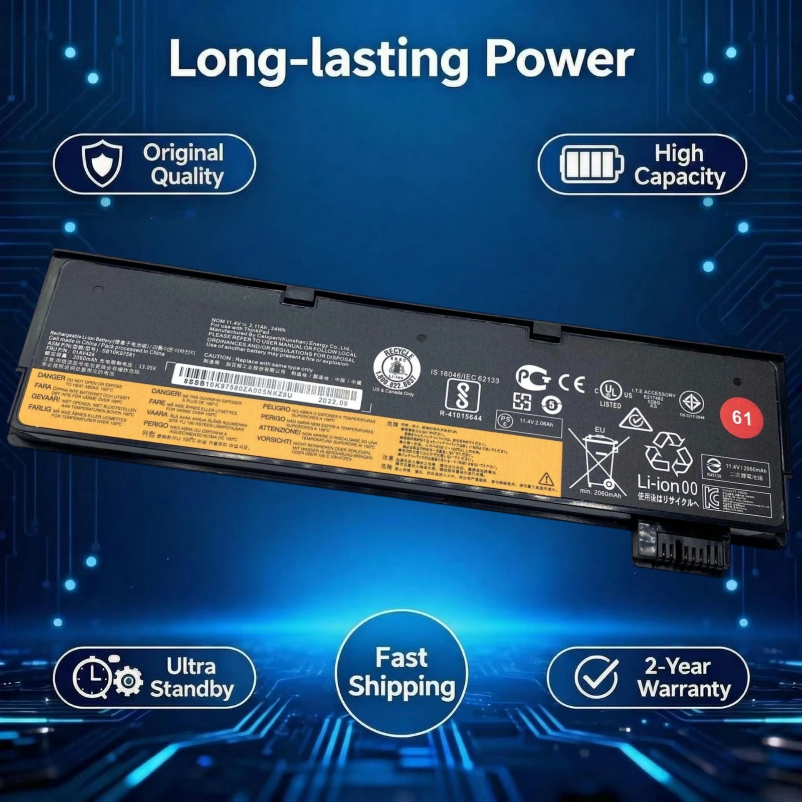 NEW Original 01AV423 Laptop Battery For Lenovo ThinkPad A475 A485 T470 T480 T570 T580 P51S 01AV422 01AV424 01AV452 SB10K97580