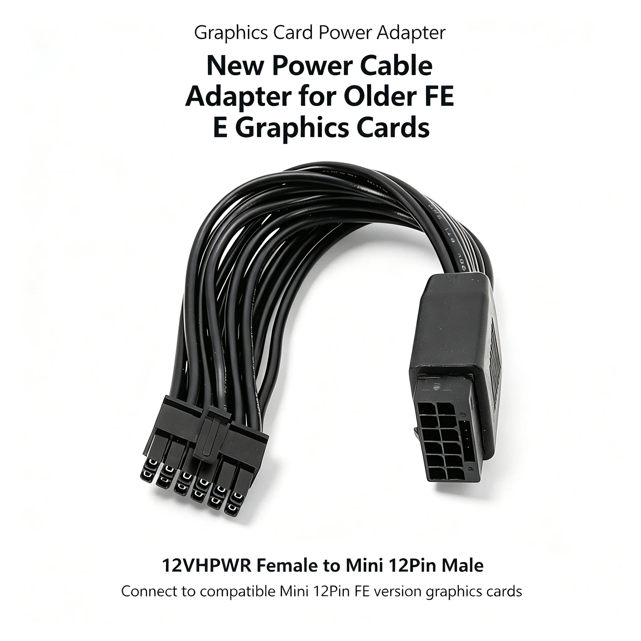 12VHPWR Female to 12PIN Male GPU Power Adapter Cable, Compatible with RTX3070 3080 3090 FE