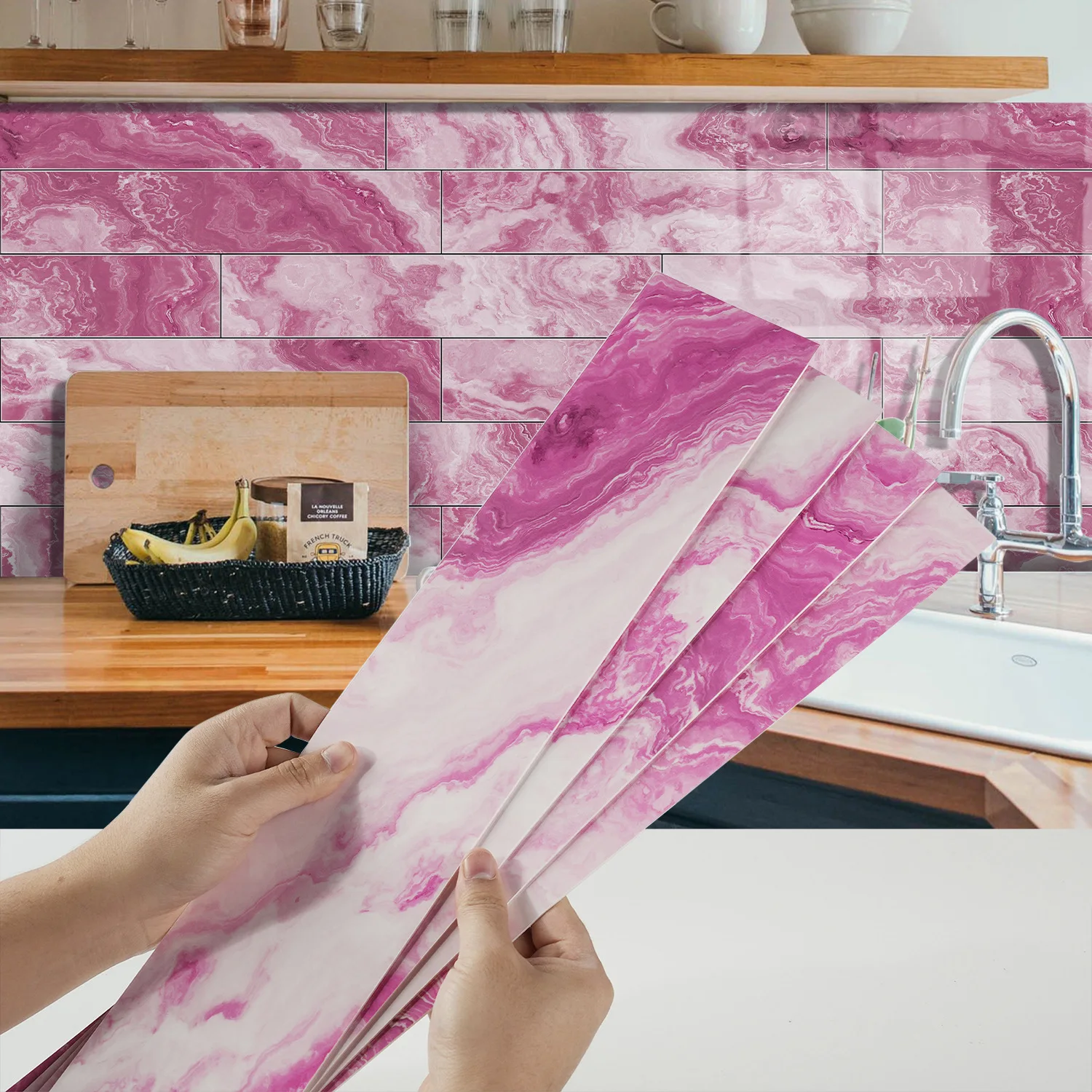 

24 листа 20x4 дюйма стеновые панели из мраморной пены - утолщенные самоклеящиеся водонепроницаемые и нержавеющие для акцентной стены кухонного шкафа