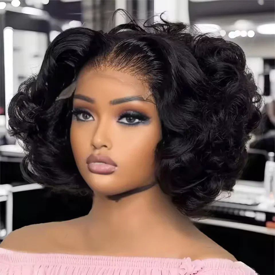 

Burmese Hair 4x4 HD Lace Closure Loose Wave 100% Human Hair Wig Natual Color Egg Bouncy Curly Hair Wig For Black Women