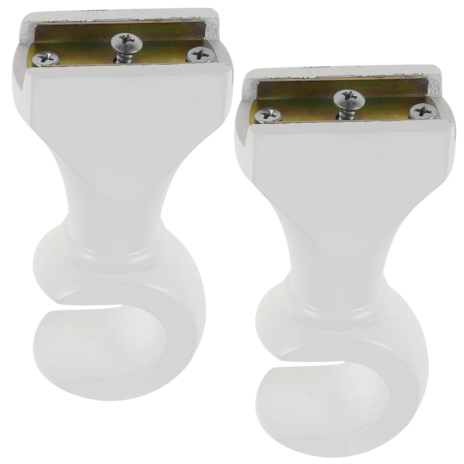 

2 Pcs Wood Curtain Rod Bracket Heavy Duty Decorative Wall Hooks Drill Less Window Base Holder Bedroom Living Room