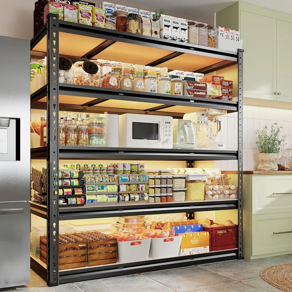 Heavy-Duty 5-Tier Adjustable Metal Garage Shelving with 3000 lbs Capacity, Industrial Strength Storage Solution