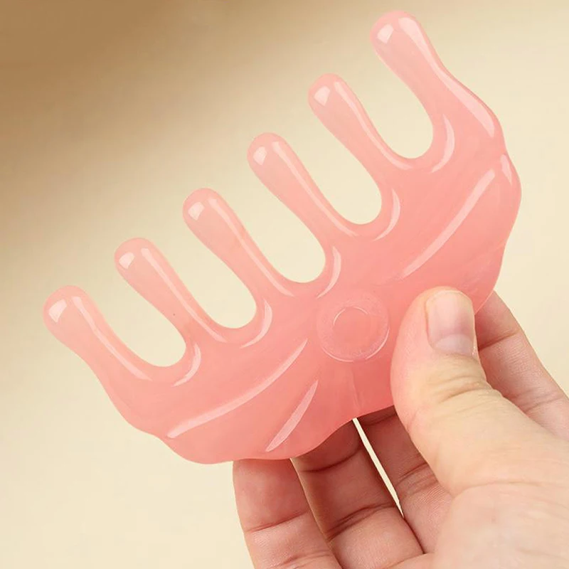 1 قطعة مشط تدليك خطوط الطول ستة أسنان مادة الراتنج بدون يد الذكور والإناث فروة الرأس خطوط الطول مشط مستدير الرأس الأسنان يوميا #2