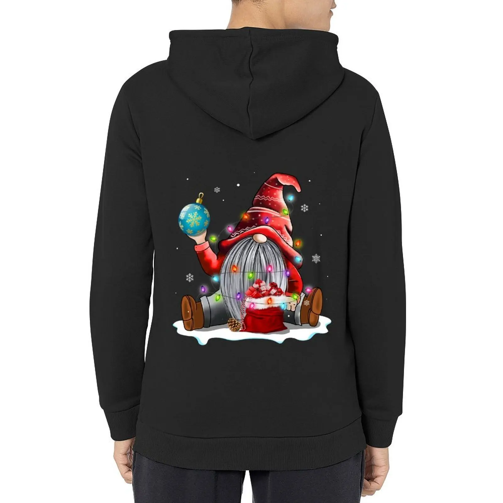 Cute Christmas Red Gnome Santa Light Shirt Gnomes Xmas Holiday T Shirt Hoodie men's clothing oversized hoodie