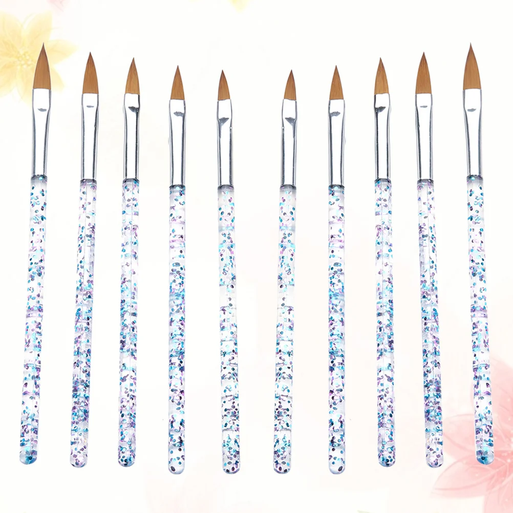 10 قطع من فرش أقلام تزيين الأظافر المتينة، مجموعة أدوات مانيكير أساسية تقلل الوقت، تصميم محمول، هدية رائعة لمحبي الأظافر