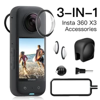 Protector de tapa de lente Insta360 X3 + marco de protección + protectores de lente para juego de Protector de cámara Insta 360 X3, accesorios antiarañazos