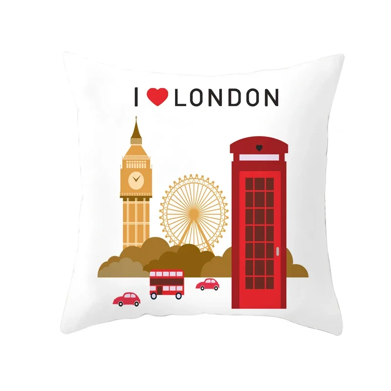 British Style London Cushion Cover England Sofa Decorative Pillowcase Party Home Textiles Decoration Pillow Case Cushion Cover