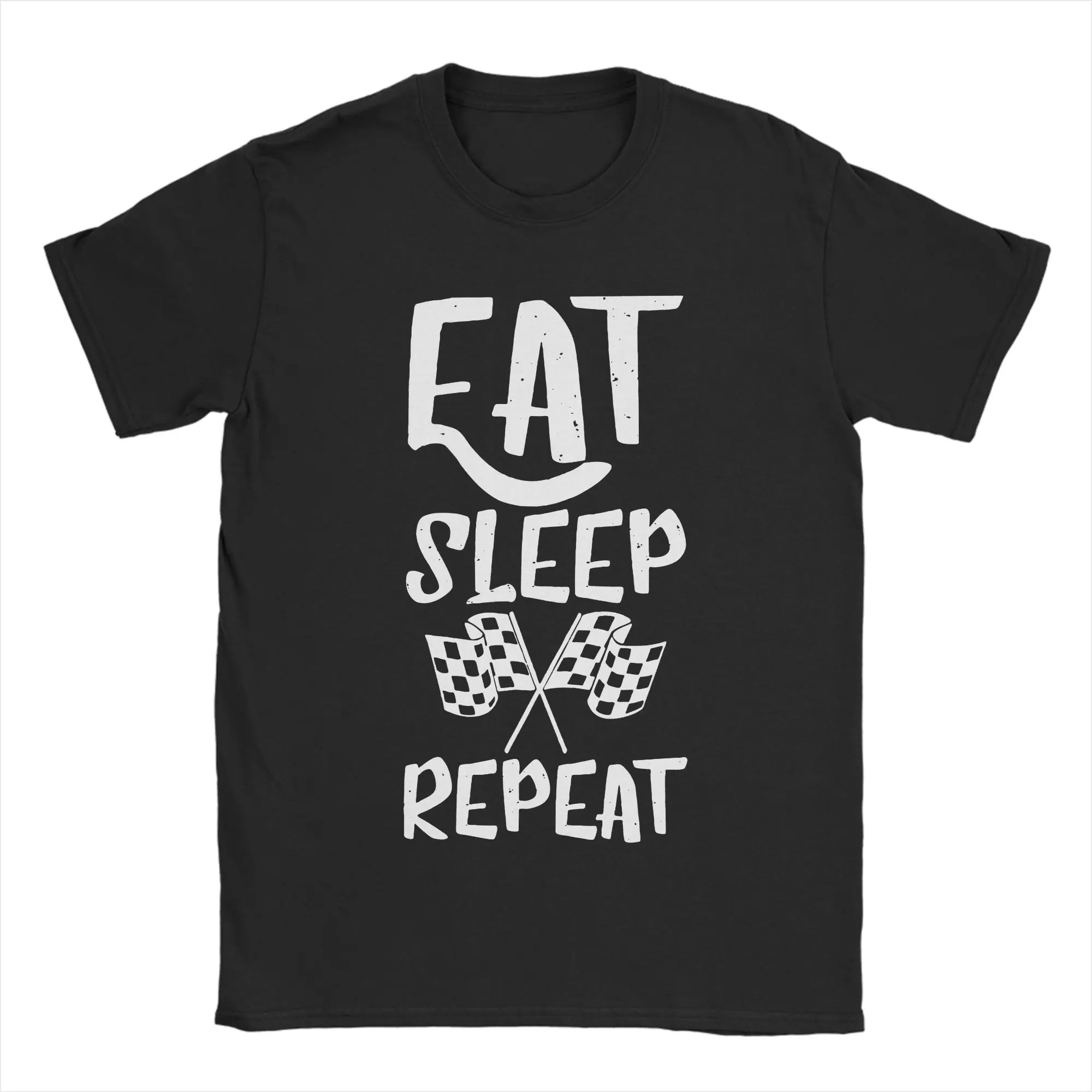 Men Eat Sleep Race Repeat T Shirt Ready To Race Motocross Bike Life 100% Cotton Clothing Crewneck Tee Shirt New Arrival T-Shirt