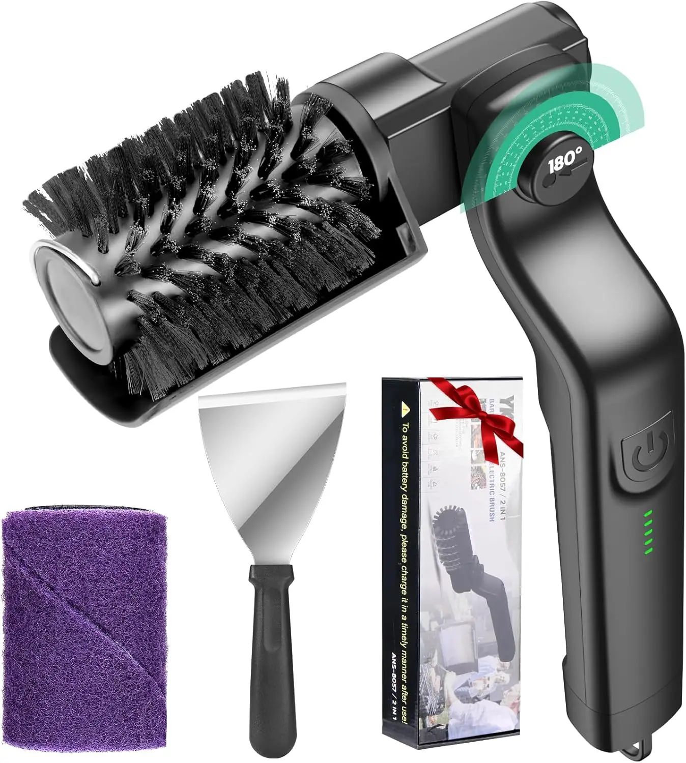 

Электрическая щетка для гриля на открытом воздухе, беспроводная перезаряжаемая щетка для чистки барбекю с углом обзора 180° ° Набор щеток для чистки гриля с регулируемым углом наклона